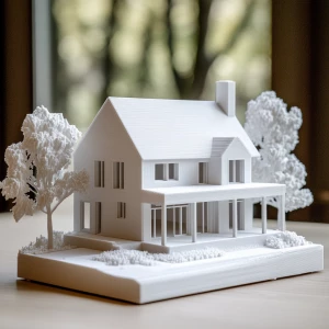 3D printed scale model of a house