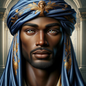 A hyper-realistic image of an African-American Jesus Christ, ser...