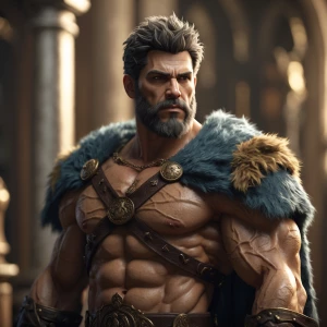 The muscular hairy prince bulgin the equipped to the hairy king