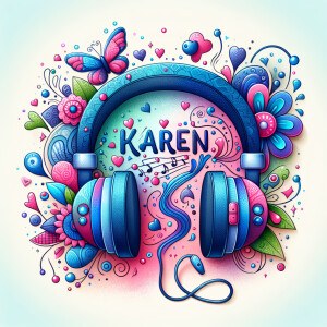 Create an image of a whimsical pair of 
headphones in the style...