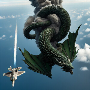 Dragon has been hit by a missile fired from an f22 fighter jet,...