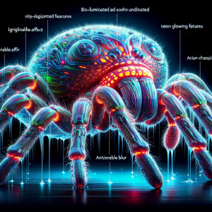 Create an image of an oversized spider that stands out with hype...