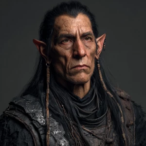 Create a hyper-realistic digital image of a 55-year-old Native A...