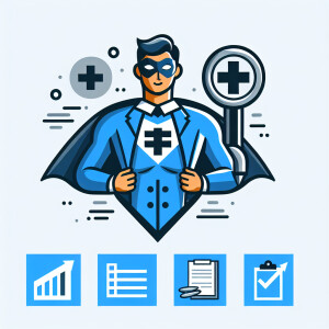 generate a superhero mascot for audit that is gender neutral