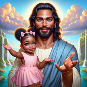 Create a 3D realistic artwork featuring the phrase 'Jesus Saves'...