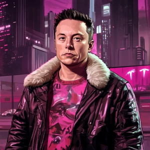 Elon Musk in GTA art style, , highly detailed character portrai...