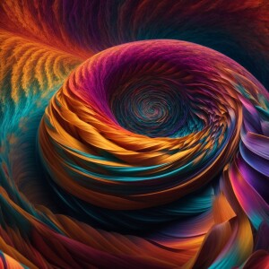 Create an 8K UHD image of a massive, three-dimensional spiral ex...