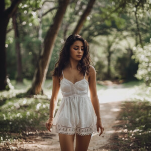 Photo of fair skinned young brunette latina woman with petite fr...