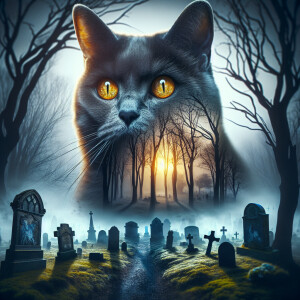 "Create a haunting double exposure image that combines:

1. A cl...