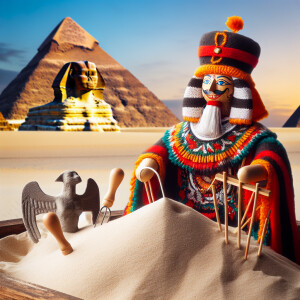 Erstellen Sie ein Bild eines traditionellen Sandmännchens aus De...