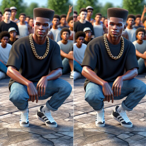 3-D image of a handsome LIGHT SKIN African-American male from th...