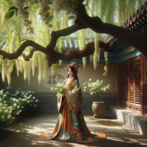 A woman wearing traditional hanfu