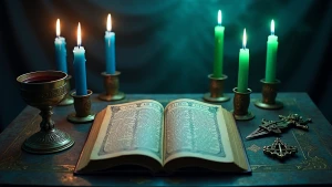 Create an image of a sinister altar dedicated to the demon Mephi...