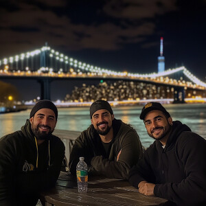 Three guys in their 30s.Two portuguese and a Brazilian lost in N...