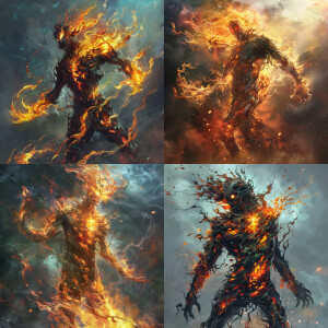 Monstrous hybrids of various elements, with chaotic forms that b...