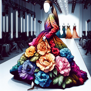 Avant garde blooming gown