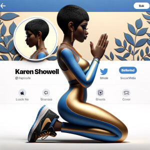 Create a 3D illustration of a realistic light skinned African-Am...