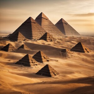 Full veiw of Egyptian pyramids