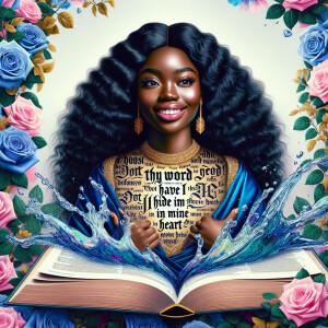 Create an image of an ultra-light-skinned African-American woman...