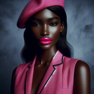 A striking portrait of a dark-complexioned woman exuding confide...