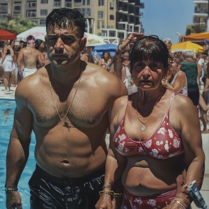 Hyperrealism,photo fanstasy,a muscular beefy criminal man walkin...