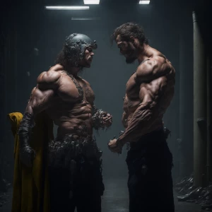 He-man comparing his big manhood in the steam room to everyone e...