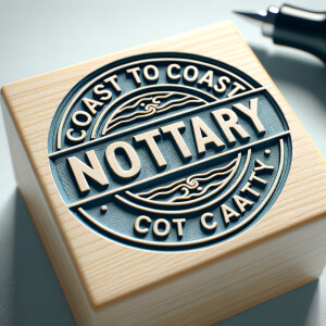 Stamp that reads "Coast to Coast' "notary"