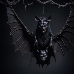 Vampire Bat hanging upside down