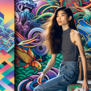 Very thin Athletic Thin skinny Attractive, Asian teenage girl, l...