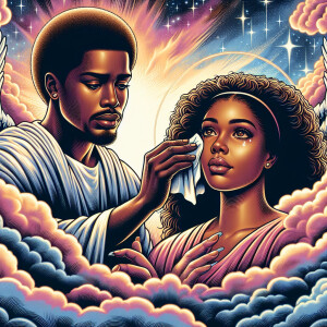 Ensure that the image distinctly represents both Jesus Christ an...