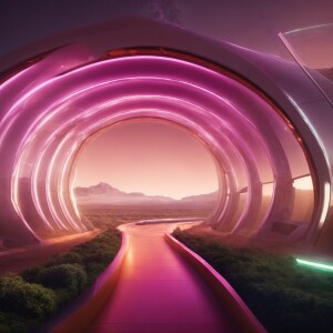 /imagine futuristic sci-fi photography of hyperloop stations on...