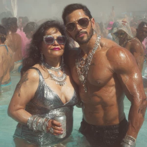 Hyperrealistic art,realism. a punjabi  mother in law, in her lat...