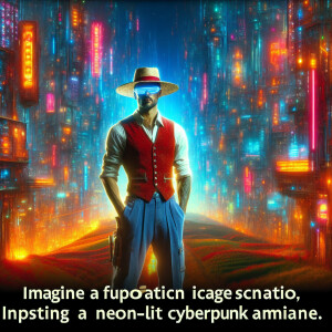 Monkey D Luffy in a cyberpunk background for 1080p