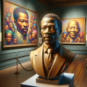 Design a close-up, detailed 3D view inside an African-American m...
