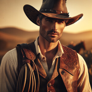 Full-body photography portrait of a cowboy, masterpiece, best qu...