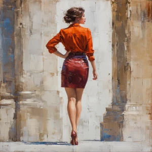 Hermosa , cuerpo perfecto, viste ropa elegante, una falda muy co...