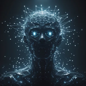 In the shadows of a digital dreamscape, an intricate wacky AI co...