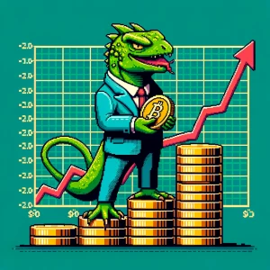 Rich crypto lisard that take your crypto by hands and place it o...