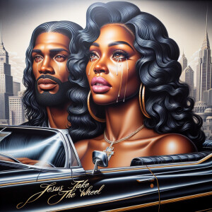 A vivid yet subtly 3D image of a beautiful light-skinned African...