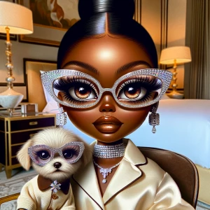 Create an image of a modern Betty Boop reimagined with rich haze...