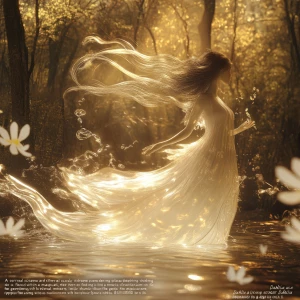 “A surreal and ethereal scene depicting Dahlia as a living embod...