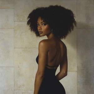 In this striking image, we witness the elegant form of a woman s...