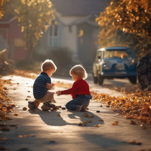 Two little kids playing