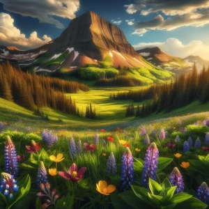 A meticulously composed photograph of Devils Head Mountain in sp...