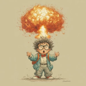 **Adam Bomb** - A Garbage Pail Kid with a mushroom cloud explosi...