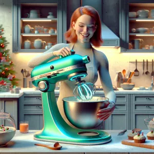 Christmas Create a photorealistic fun sci-fi image of a futurist...