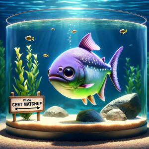 Realistic
Ocean
Cute Purple neon green piranha with no teeth....