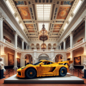 BMW LEGO sculpture Hermitage Museum