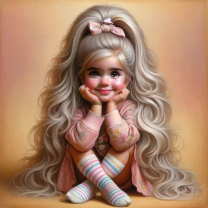 A whimsical highly detailed realistic airbrushed oil painting of...