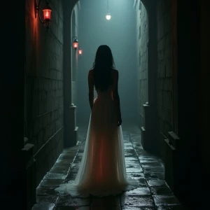 A highly detailed, cinematic image of Dahlia Valentina standing...